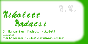 nikolett madacsi business card